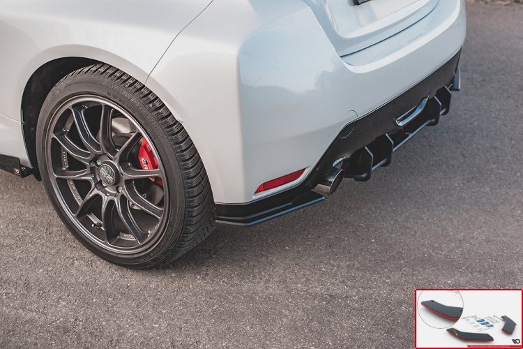 APPENDICI DIFFUSORE POSTERIORE SPORTIVO STREET PRO MAXTON DESIGN PER TOYOTA YARIS GR MK4 PRE-RESTYLING (BORDO ROSSO)