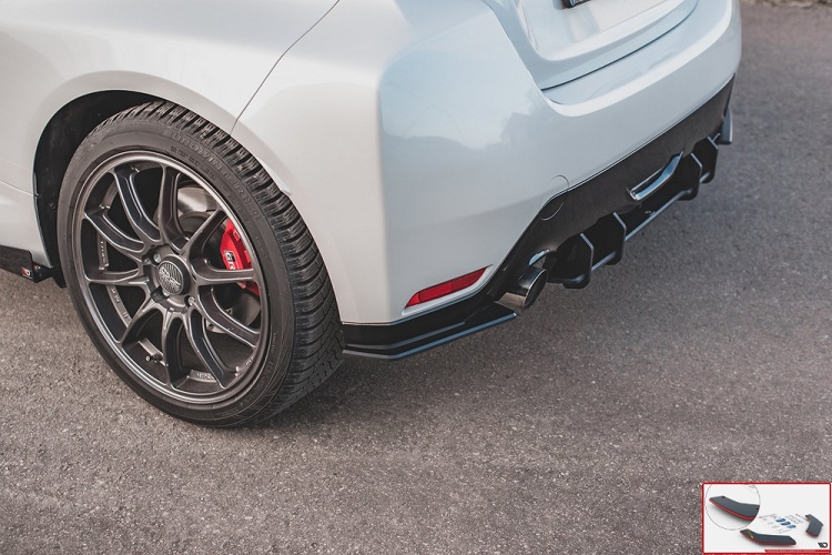 APPENDICI DIFFUSORE POSTERIORE SPORTIVO STREET PRO + FLAPS MAXTON DESIGN PER TOYOTA YARIS GR MK4 PRE-RESTYLING (BORDO ROSSO)