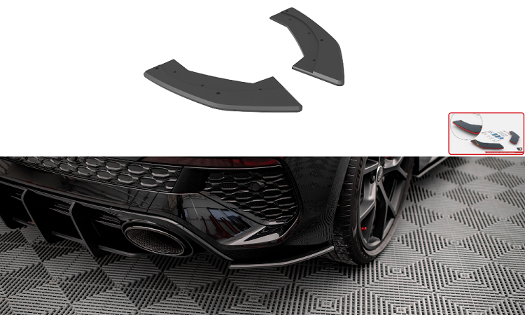 APPENDICI DIFFUSORE POSTERIORE SPORTIVO STREET PRO MAXTON DESIGN PER AUDI RS3 8Y SPORTBACK PRE-RESTYLING (BORDO ROSSO)