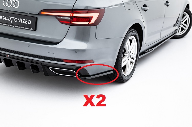 APPENDICI DIFFUSORE POSTERIORE SPORTIVO PER AUDI A4 B9 AVANT S-LINE PRE RESTYLING NERE LUCIDE MAXTON DESIGN