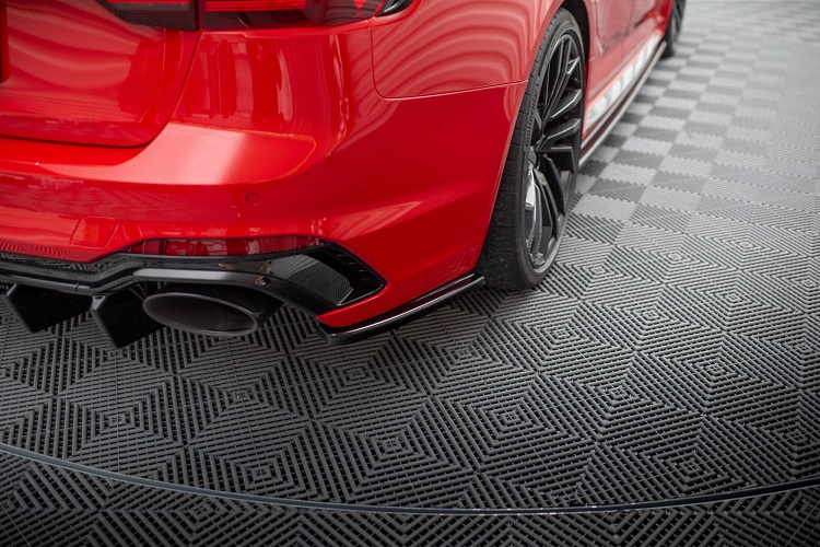 APPENDICI DIFFUSORE POSTERIORE PER AUDI RS4 B9 PRE FACELIFT / FACELIFT NERE LUCIDE MAXTON DESIGN