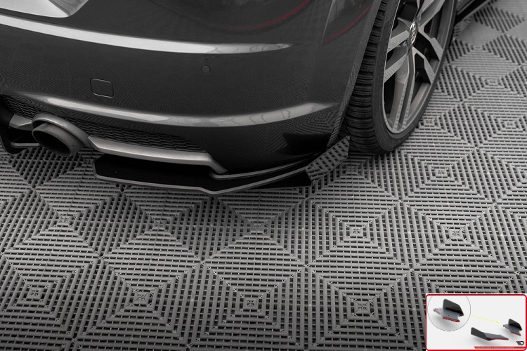 APPENDICI DIFFUSORE POSTERIORE SPORTIVO STREET PRO + FLAPS MAXTON DESIGN PER AUDI TT 8S CON S-LINE PRE-RESTYLING (BORDO ROSSO)