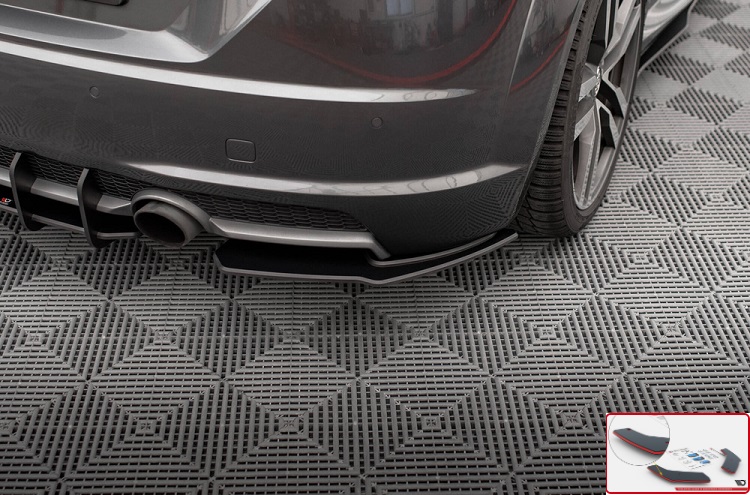 APPENDICI DIFFUSORE POSTERIORE SPORTIVO STREET PRO MAXTON DESIGN PER AUDI TT 8S CON S-LINE PRE-RESTYLING (BORDO ROSSO)