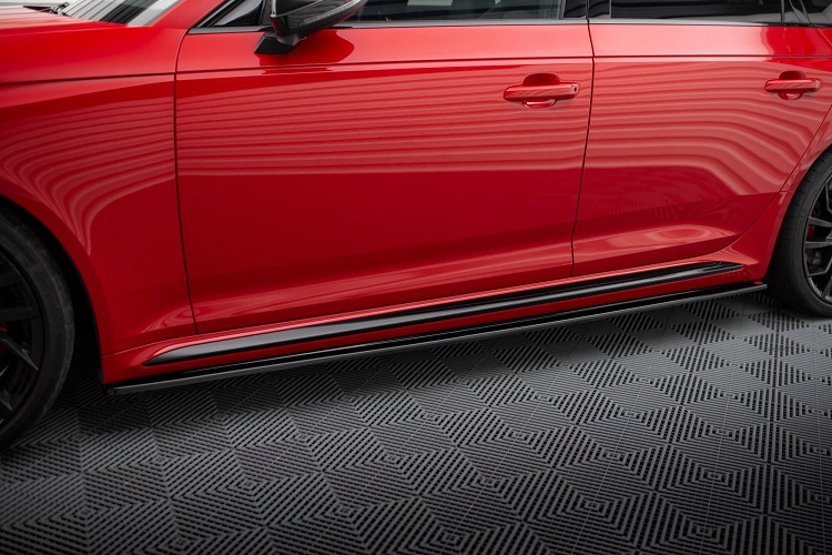 COPPIA SOTTOMINIGONNE MAXTON DESIGN NERE LUCIDE PER AUDI RS4 B9 PRE FACELIFT / FACELIFT