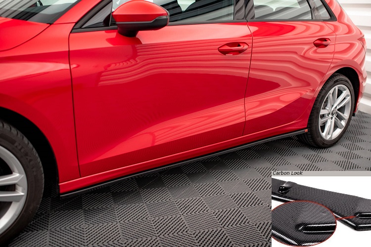 COPPIA SOTTOMINIGONNE MAXTON DESIGN CARBON LOOK PER AUDI A3 8Y SPORTBACK (NO S-LINE) 