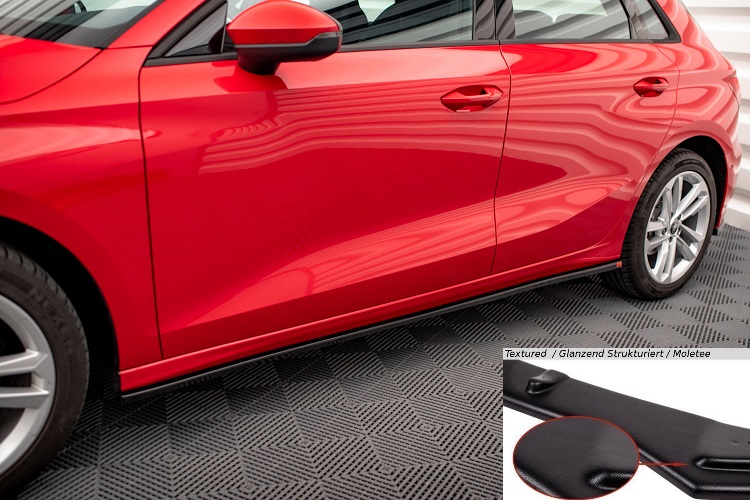 COPPIA SOTTOMINIGONNE MAXTON DESIGN NERE OPACHE PER AUDI A3 8Y SPORTBACK (NO S-LINE) 