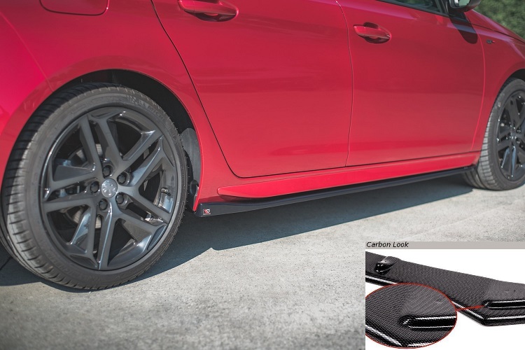 COPPIA SOTTOMINIGONNE MAXTON DESIGN CARBON LOOK PER PEUGEOT 308 GT MK2 RESTYLING 