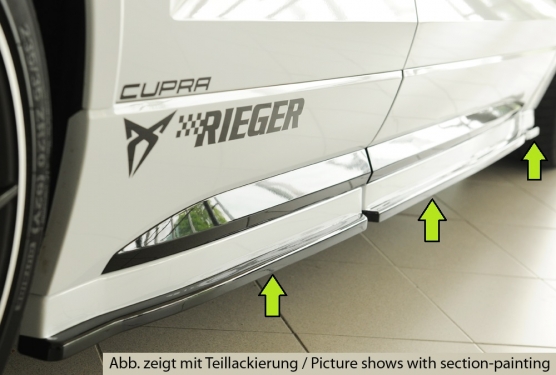 COPPIA SOTTOMINIGONNE NERO OPACO PER CUPRA ATECA PRE RESTYLING & RESTYLING RIEGER TUNING