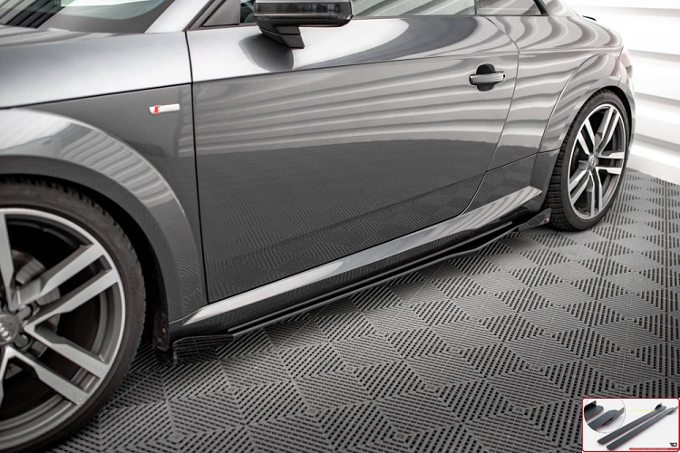 COPPIA SOTTOMINIGONNE + FLAPS STREET PRO MAXTON DESIGN PER AUDI TTS 8S PRE-RESTYLING (BORDO ROSSO)