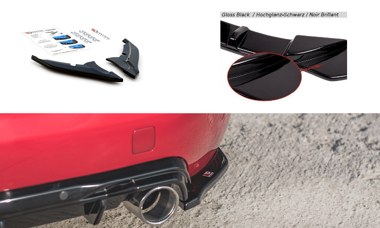 APPENDICI DIFFUSORE POSTERIORE SPORTIVO PEUGEOT 308 GT MK2 RESTYLING NERE LUCIDE MAXTON DESIGN