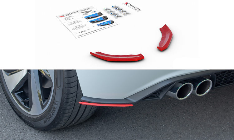 APPENDICI DIFFUSORE POSTERIORE SPORTIVO PER VW POLO AW GTI PRE-RESTYLING ROSSE MAXTON DESIGN