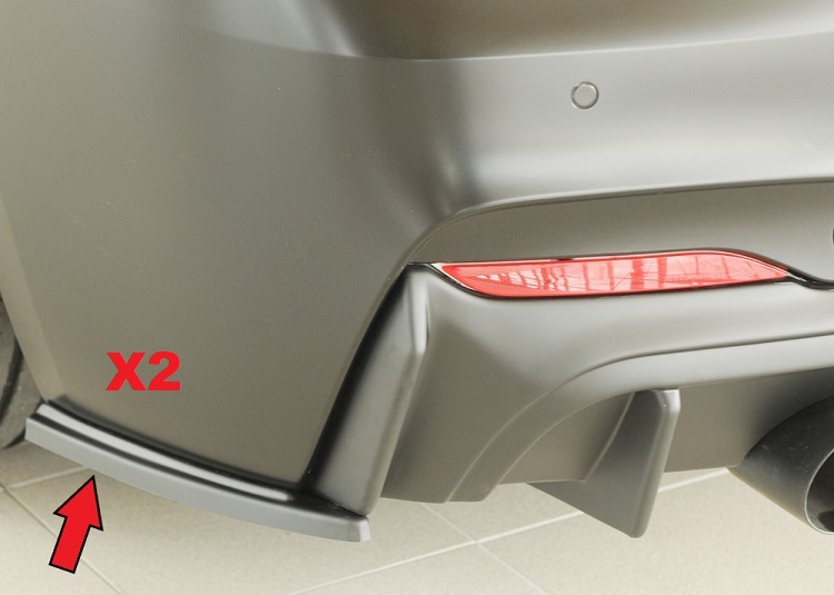 APPENDICI DIFFUSORE POSTERIORE SPORTIVO PER BMW SERIE 2 F22/F23 NERE OPACHE RIEGER TUNING
