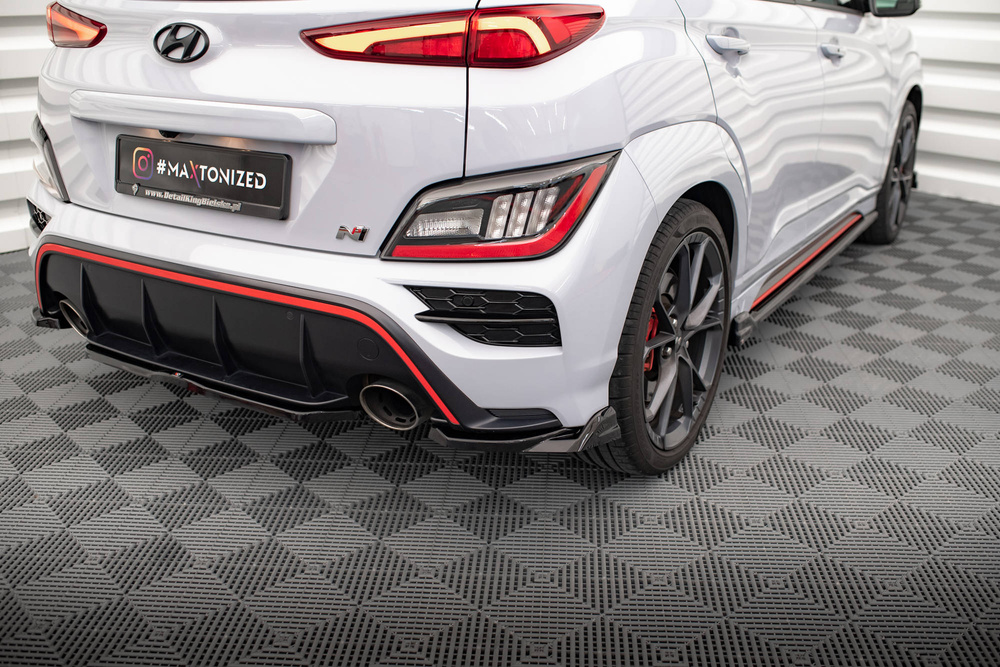 APPENDICI DIFFUSORE POSTERIORE SPORTIVO V.2 PER HYUNDAI KONA N MK1 PRE-RESTYLING NERE LUCIDE MAXTON DESIGN