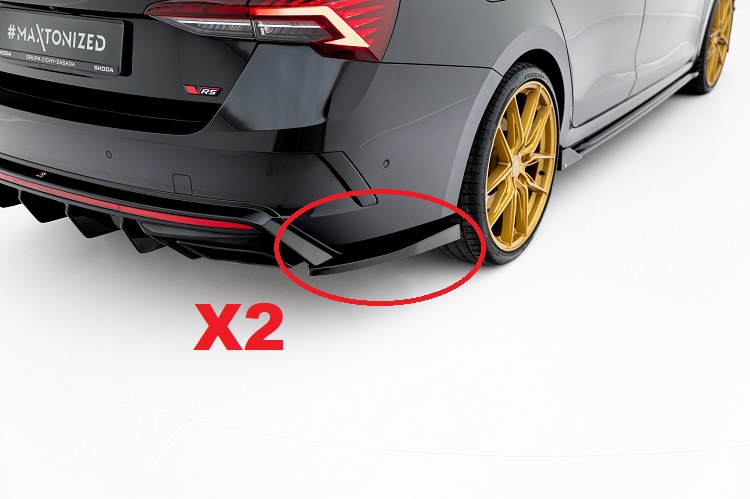 APPENDICI DIFFUSORE POSTERIORE SPORTIVO V.4 PER SKODA OCTAVIA RS MK4 COMBI/LIFTBACK RESTYLING NERE LUCIDE MAXTON DESIGN