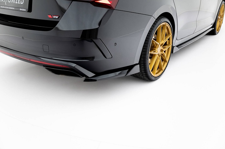 APPENDICI DIFFUSORE POSTERIORE SPORTIVO V.6 PER SKODA OCTAVIA RS MK4 COMBI/LIFTBACK PRE RESTYLING/RESTYLING NERE LUCIDE MAXTON DESIGN