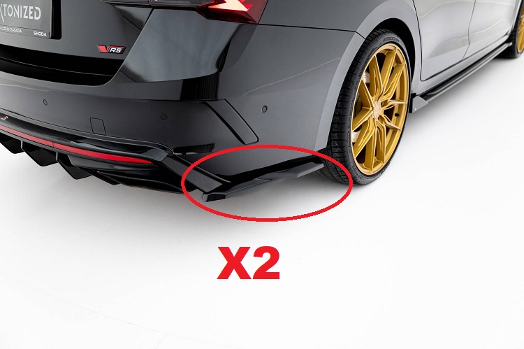 APPENDICI DIFFUSORE POSTERIORE SPORTIVO V.7 PER SKODA OCTAVIA RS MK4 COMBI/LIFTBACK RESTYLING NERE LUCIDE MAXTON DESIGN