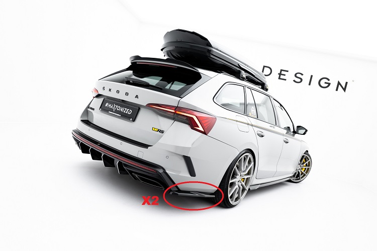 APPENDICI DIFFUSORE POSTERIORE SPORTIVO V.7 PER SKODA OCTAVIA RS MK4 COMBI/LIFTBACK PRE RESTYLING NERE LUCIDE MAXTON DESIGN