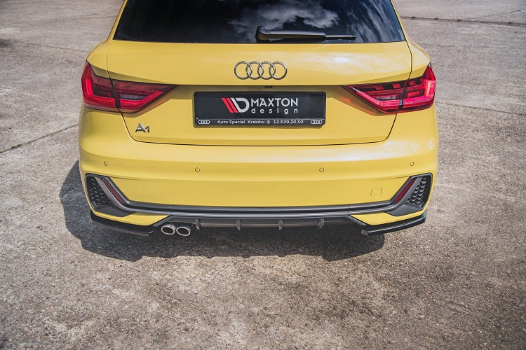 APPENDICI DIFFUSORE POSTERIORE SPORTIVO V.1 PER AUDI A1 GB MK2 CON S-LINE NERE LUCIDE MAXTON DESIGN