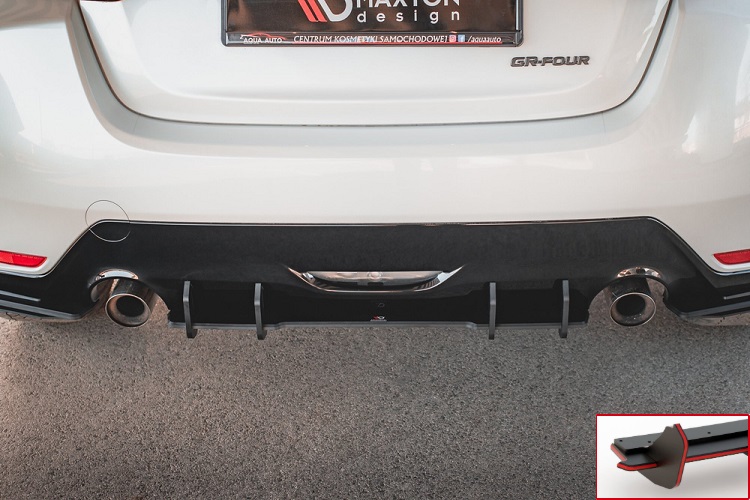 SOTTODIFFUSORE RACING DURABILITY MAXTON DESIGN PER TOYOTA YARIS GR MK4 PRE-RESTYLING (ROSSO)