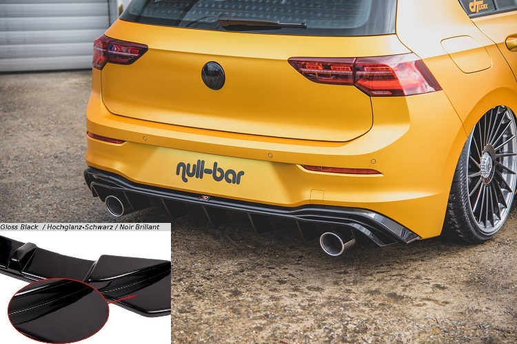 DIFFUSORE NERO LUCIDO MAXTON DESIGN PER VW GOLF MK8 STANDARD (USCITE GTI STYLE)