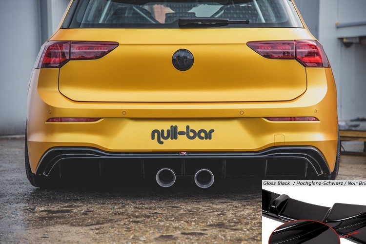 DIFFUSORE NERO LUCIDO MAXTON DESIGN PER VW GOLF MK8 STANDARD (USCITE R32 STYLE)