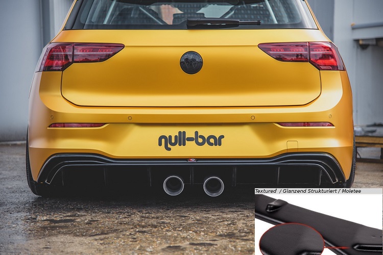 DIFFUSORE NERO OPACO MAXTON DESIGN PER VW GOLF MK8 STANDARD (USCITE R32 STYLE)