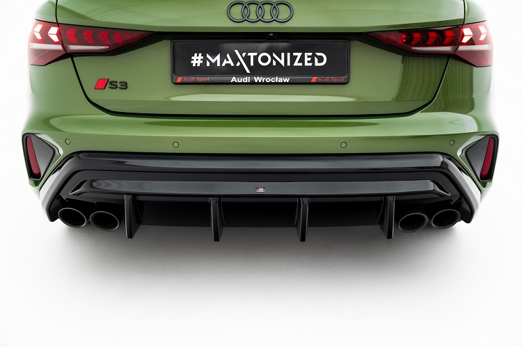 DIFFUSORE NERO LUCIDO MAXTON DESIGN PER AUDI S3 8Y FACELIFT SPORTBACK
