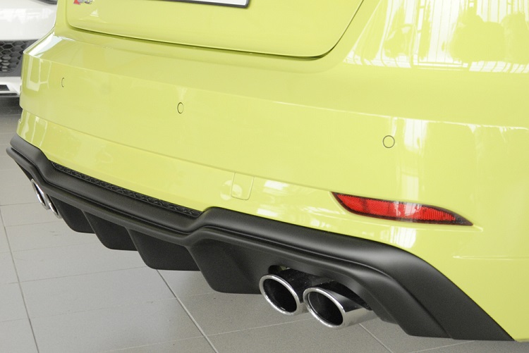DIFFUSORE SPORTIVO RIEGER TUNING NERO OPACO PER AUDI S3 8V RESTYLING PER SCARICO ORIGINALE A QUADRUPLA USCITA