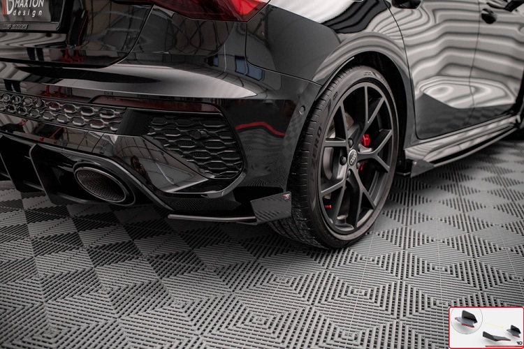 APPENDICI DIFFUSORE POSTERIORE SPORTIVO STREET PRO + FLAPS MAXTON DESIGN PER AUDI RS3 8Y SPORTBACK PRE-RESTYLING (BORDO ROSSO)