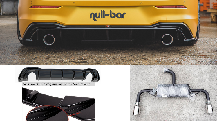 KIT GTI LOOK NERO LUCIDO MAXTON DESIGN PER VW GOLF MK8 1.5 TSI