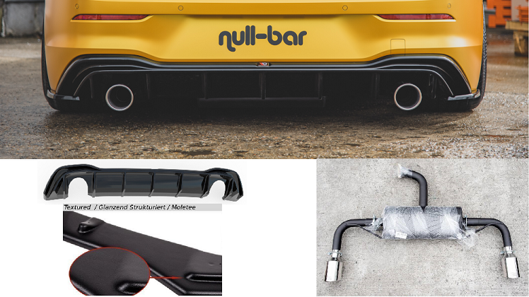 KIT GTI LOOK NERO OPACO MAXTON DESIGN PER VW GOLF MK8 1.5 TSI