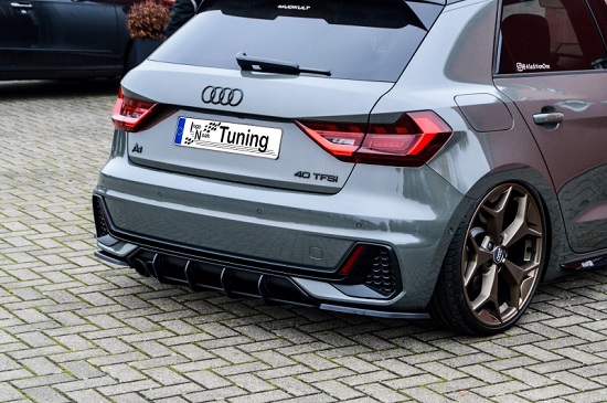 SOTTODIFFUSORE POSTERIORE SPORTIVO + COPPIA APPENDICI PER AUDI A1 GB MK2 CON S-LINE INGO NOAK