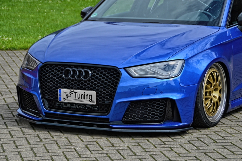 LAMA SOTTOPARAURTI ANTERIORE AUDI RS3 8V 5 PORTE PRE-RESTYLING NERO OPACO INGO NOAK TUNING