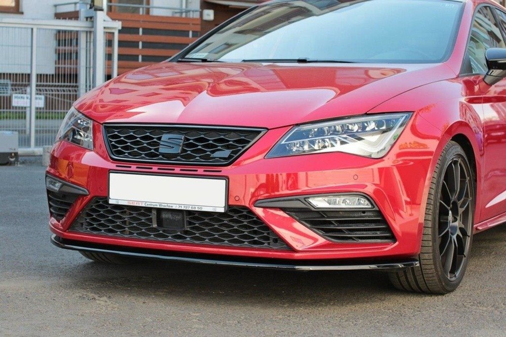 LAMA SOTTOPARAURTI ANTERIORE V1 MAXTON DESIGN PER SEAT LEON 5F FR RESTYLING NERO OPACO
