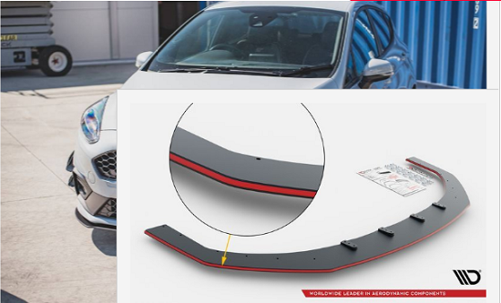 LAMA SOTTOPARAURTI ANTERIORE RACING DURABILITY MAXTON DESIGN PER FORD FIESTA MK8 ST/ST-LINE (CON BORDO ROSSO)