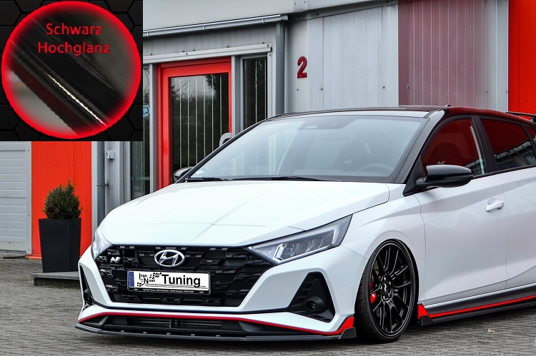 LAMA SOTTOPARAURTI ANTERIORE CON ALETTE PER HYUNDAI I20 N NERO LUCIDO INGO NOAK TUNING