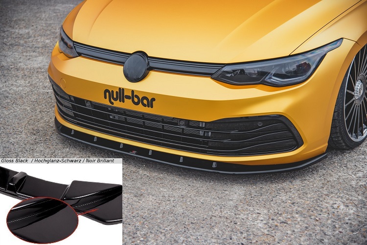 LAMA SOTTOPARAURTI ANTERIORE V.1 MAXTON DESIGN PER VW GOLF MK8 STANDARD NERO LUCIDO 