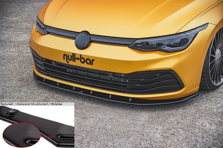 LAMA SOTTOPARAURTI ANTERIORE V.1 MAXTON DESIGN PER VW GOLF MK8 STANDARD NERO OPACO