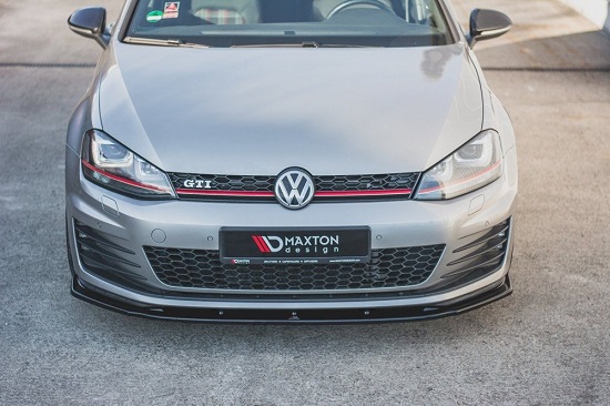 LAMA SOTTOPARAURTI ANTERIORE V.1 MAXTON DESIGN PER VW GOLF MK7 GTI NERO LUCIDO 