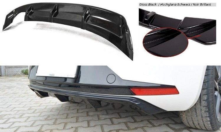 DIFFUSORE NERO LUCIDO MAXTON DESIGN PER SEAT LEON 5F FR PRE RESTYLING