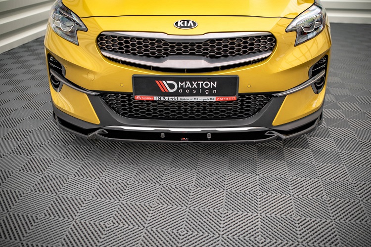 SPLITTER LAMA SOTTOPARAURTI ANTERIORE MAXTON DESIGN PER KIA XCEED MK1 NERO LUCIDO 