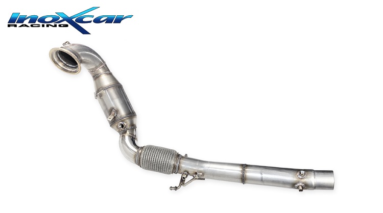 SCARICO DOWNPIPE CON KAT 200 CELLE INOXCAR PER CUPRA LEON 2.0 TSI 300CV CON GPF (LINEA 70MM)
