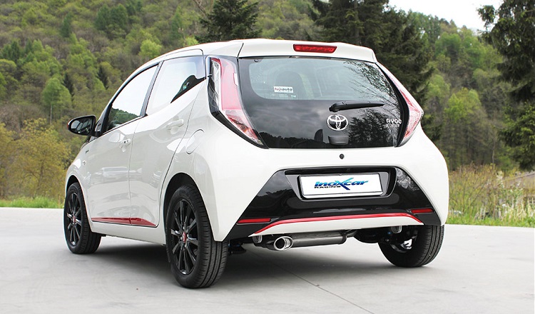 SCARICO FINALE SPORTIVO SILENZIATO INOXCAR OVALE PER TOYOTA AYGO 1.0 69CV 