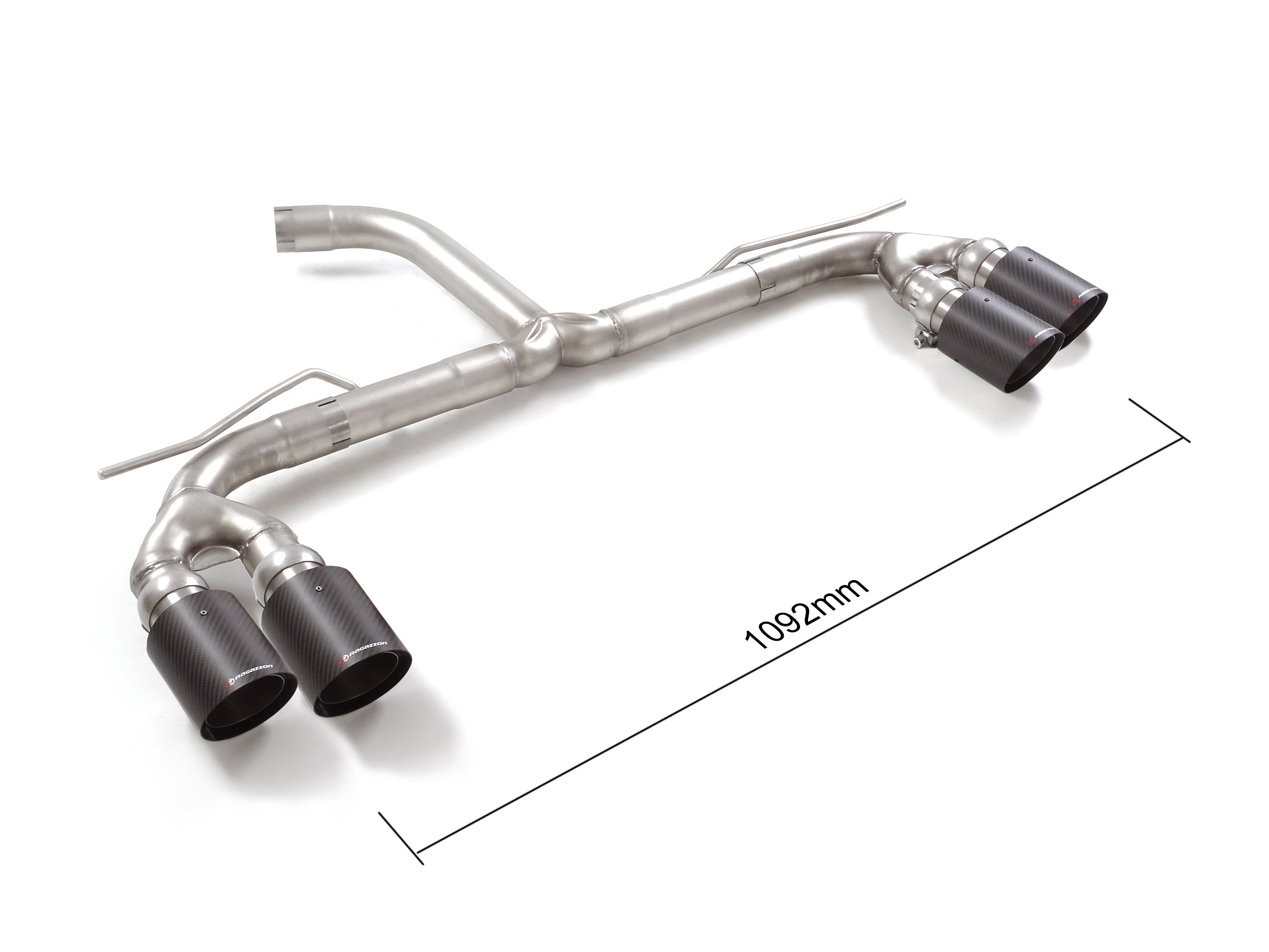 SCARICO FINALE SPORTIVO DIRETTO CARBON SHOT RAGAZZON PER AUDI A3 8Y 35 TFSI SPORTBACK (QUADRUPLA USCITA A VISTA)