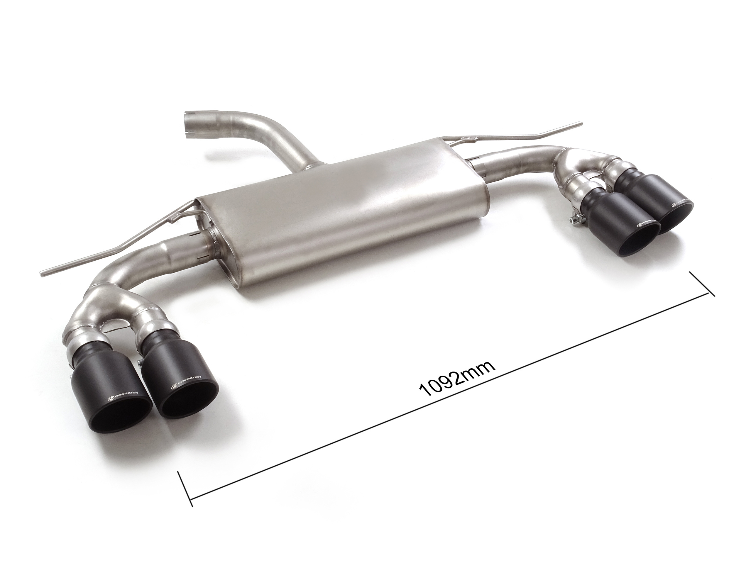 SCARICO FINALE SPORTIVO SILENZIATO SPORTLINE BLACK RAGAZZON PER AUDI A3 8Y 35 TFSI SPORTBACK (QUADRUPLA USCITA A VISTA)