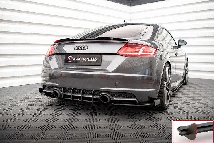 SOTTODIFFUSORE STREET PRO MAXTON DESIGN PER AUDI TT 8S CON S-LINE PRE-RESTYLING (ROSSO E NERO)