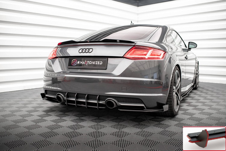 SOTTODIFFUSORE STREET PRO MAXTON DESIGN PER AUDI TT 8S CON S-LINE PRE-RESTYLING (ROSSO)