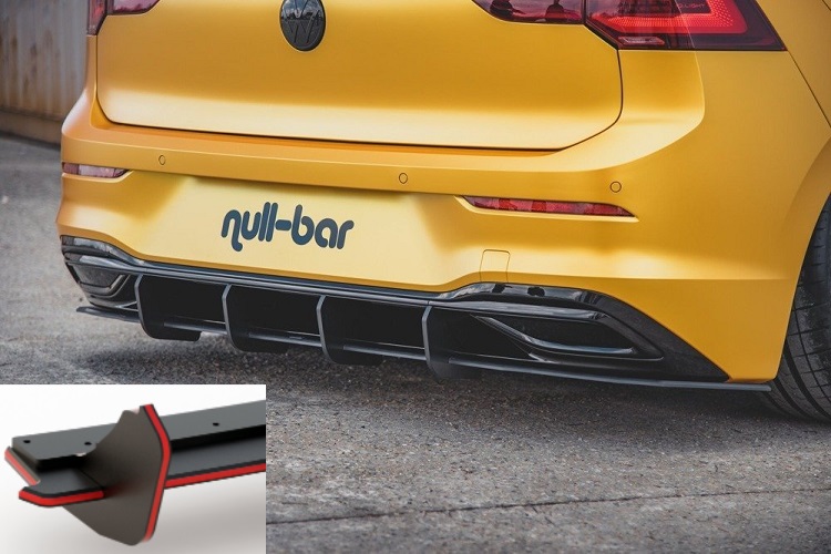 SOTTODIFFUSORE RACING V.1 MAXTON DESIGN PER VW GOLF MK8 STANDARD ROSSO