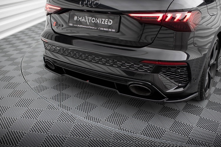 SOTTODIFFUSORE POSTERIORE PER AUDI RS3 8Y SPORTBACK PRE-RESTYLING NERO LUCIDO MAXTON DESIGN