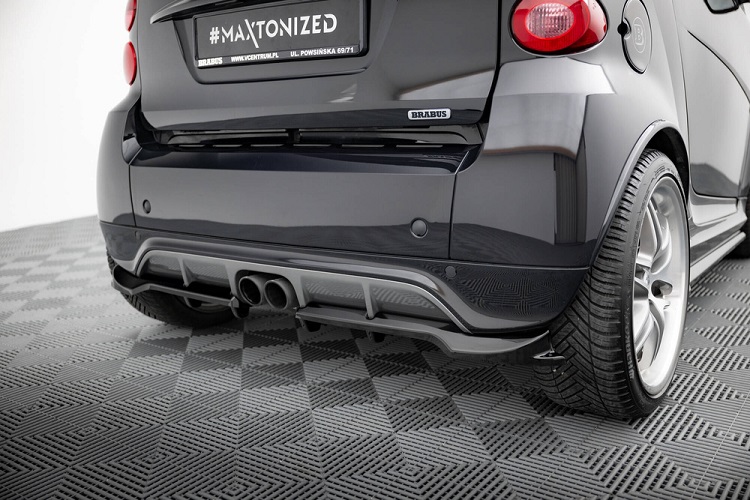 SOTTODIFFUSORE POSTERIORE PER SMART BRABUS FORTWO C451 FACELIFT NERO LUCIDO MAXTON DESIGN